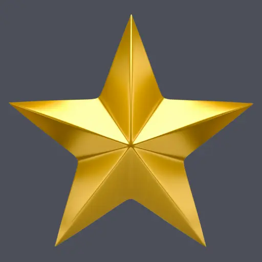 Golden five-pointed star