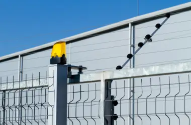 Industrial fence with electric security system