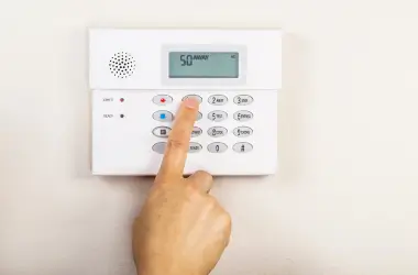 Setting home security system to away mode